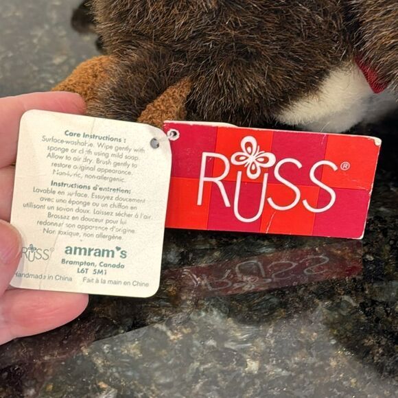 Russ Berrie Plush Teddy Bear BROOSE Moose Costume Sparkle Feet Christmas Holiday - Picture 10 of 13